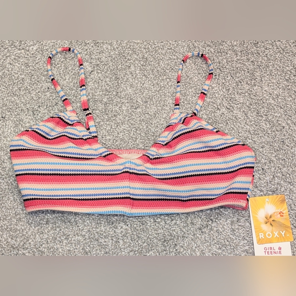 NWT, Roxy, Striped, Adjustable, Swim Top - Girls/Teens Size 14